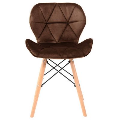 Стул HATTA Astra Velvet Wood Темно-коричневый (44527598) недорого