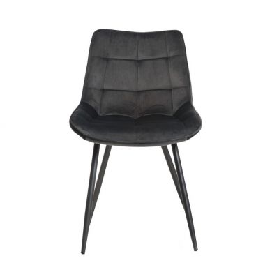Стул N-45 fabric Серый-вельвет, Черный (23439803) недорого