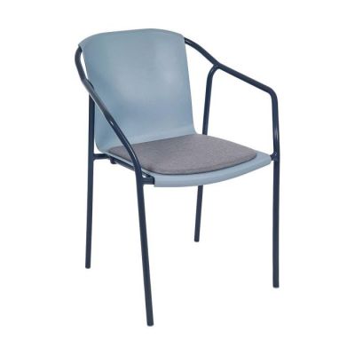 Стул Rod с подлокотниками и подушкой blue grey (1691270792)