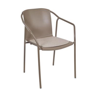Стул Rod с подлокотниками и подушкой taupe (1691270794)
