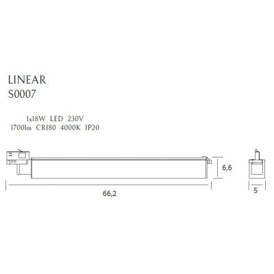 Трековий світильник Linear 18W White (118866011) недорого