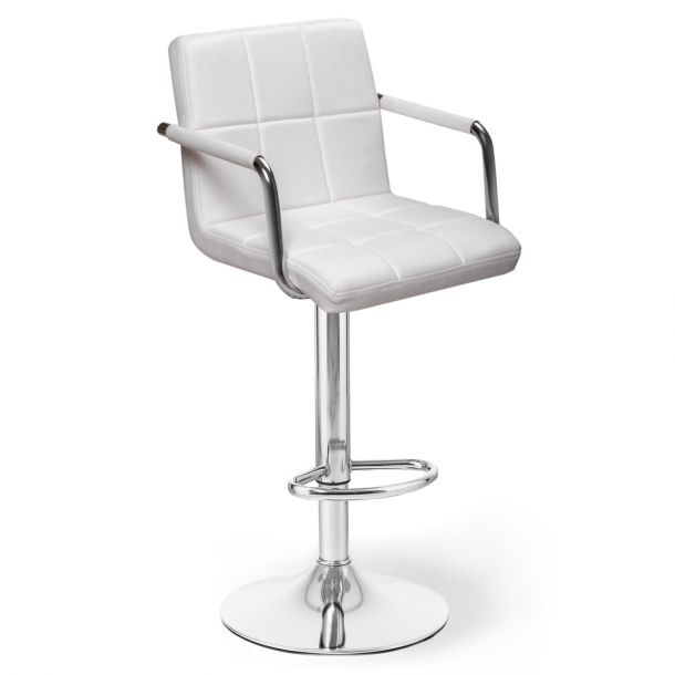 Барный стул HATTA Dublin Arm Chrome Eco Белый (44406333) kupistul