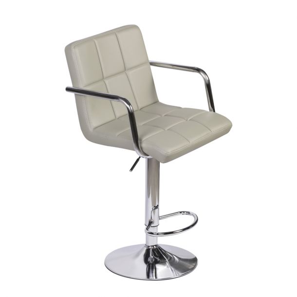 Барный стул HATTA Dublin Arm Chrome Eco Серый (44442675) купить