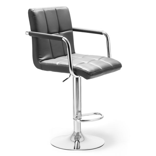 Барный стул HATTA Dublin Arm Chrome Eco Темно-серый (44512982) фото