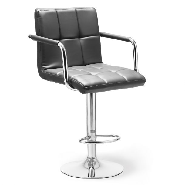 Барный стул HATTA Dublin Arm Chrome Eco Темно-серый (44512982) в интернет-магазине