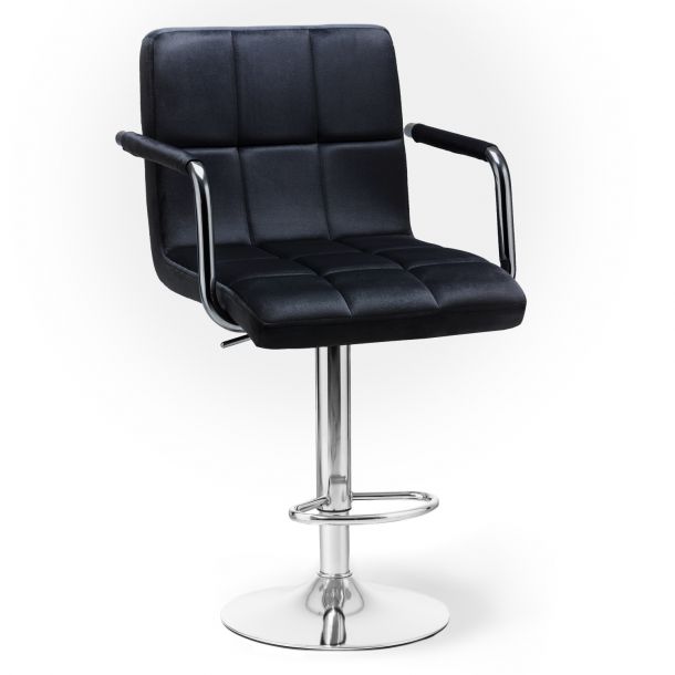Барний стілець HATTA Dublin Arm Chrome Velvet Чорний (44515266) недорого