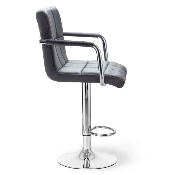Барный стул HATTA Dublin Arm Chrome Velvet Темно-серый (44515167) купить