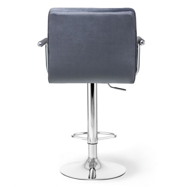 Барный стул HATTA Dublin Arm Chrome Velvet Темно-серый (44515167) kupistul