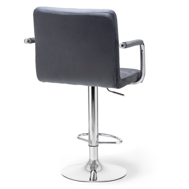 Барный стул HATTA Dublin Arm Chrome Velvet Темно-серый (44515167) недорого