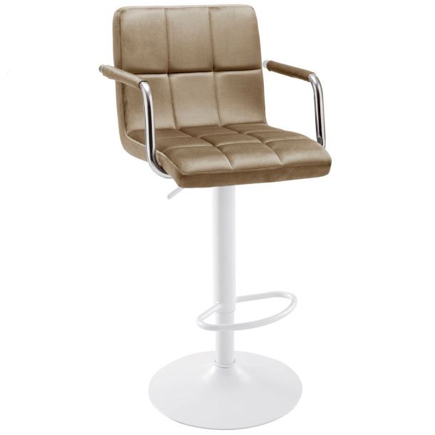 Барный стул HATTA Dublin Arm White Velvet Бежевый (44735740) дешево