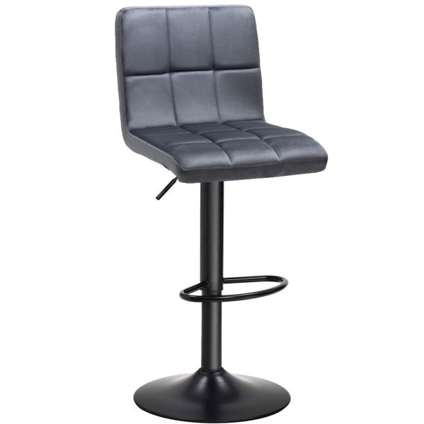 Барный стул HATTA Dublin Black Velvet Темно-серый (441137362) с доставкой