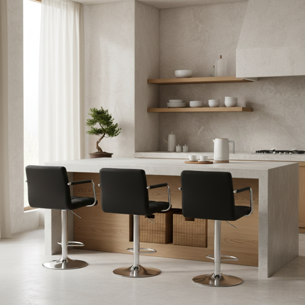 Барний стілець HATTA Dublin Arm Chrome Eco Чорний (44406332) kupistul
