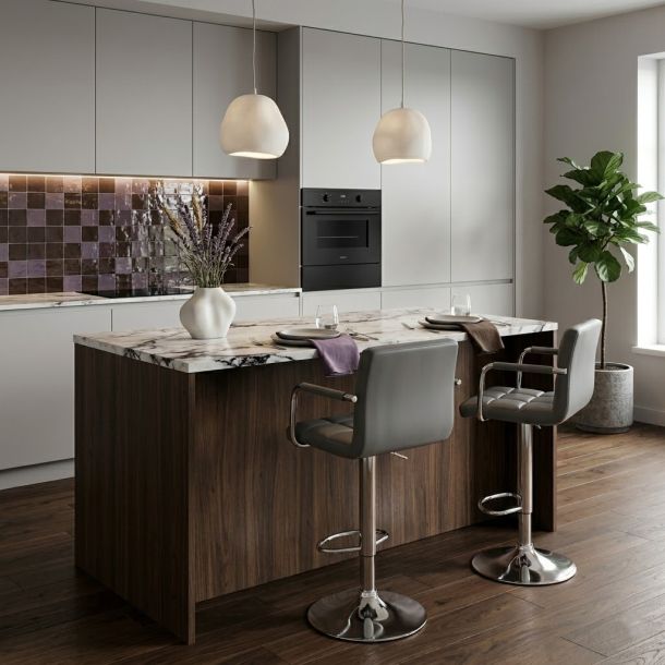 Барный стул HATTA Dublin Arm Chrome Eco Серый (44442675) в интернет-магазине
