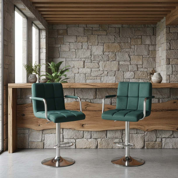 Барный стул HATTA Dublin Arm Chrome Velvet Темно-зеленый (44515265) с доставкой