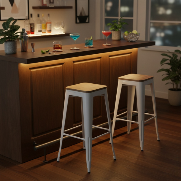 Барний стілець HATTA Practic Wood Білий (44478931) с доставкой