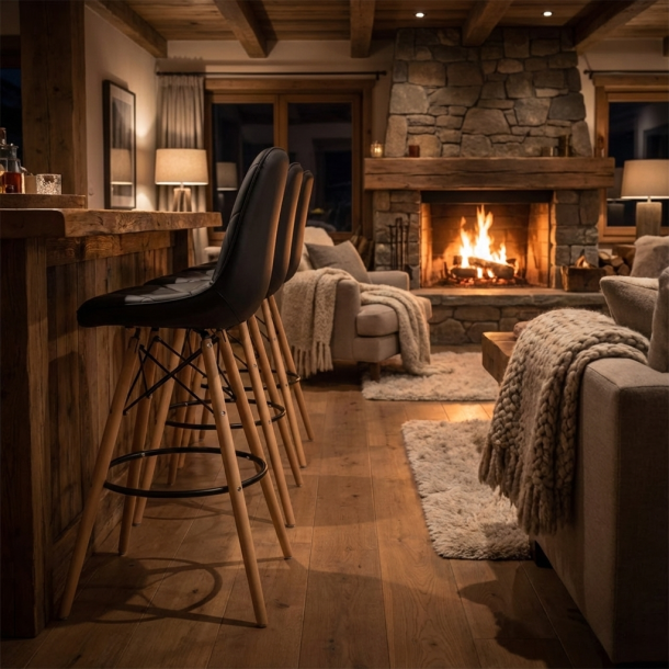 Барный стул HATTA Rhomb Eco Wood Черный (44373459) недорого