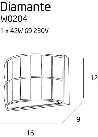 Бра DIAMANTE II Chrome (118865924) с доставкой