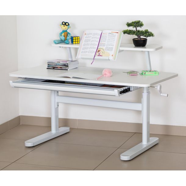 Детский стол ErgoKids TH-215 с полкой 120х60 Белый (111470402) в Украине