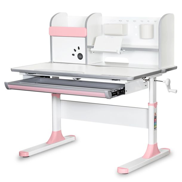 Детский стол Mealux Edmonton Multicolor с полкой 100х66 Белый, Розовый (111470433) дешево