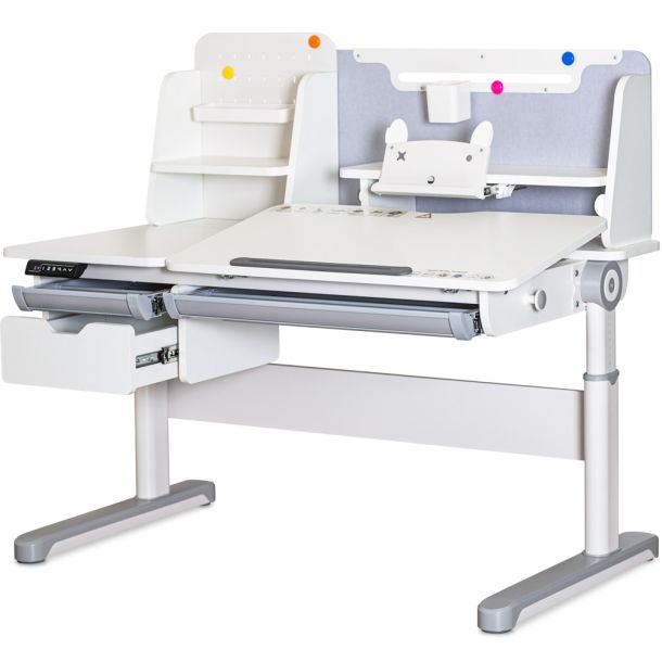 Детский стол Mealux Milton Electro 120х65 Белый, Серый (111470432) с доставкой