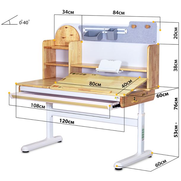 Детский стол Mealux Timberdesk L 120х60 RubberWood, Белый (111470446) в Киеве