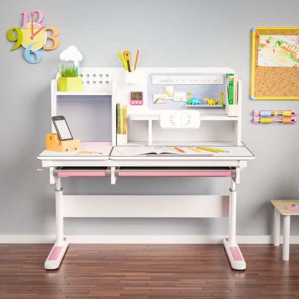 Дитячий стіл Mealux Winnipeg Multicolor MG 120х60 Білий, Рожевий (111470415) в Украине