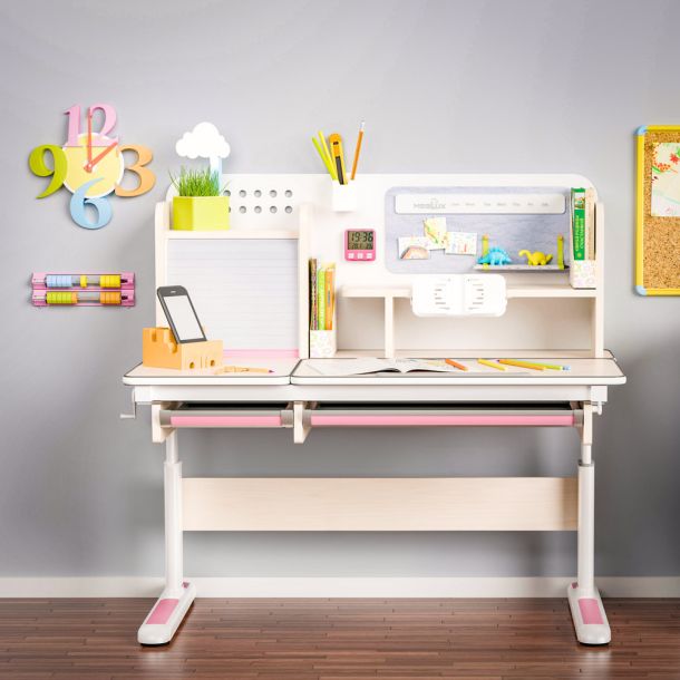 Дитячий стіл Mealux Winnipeg Multicolor MG 120х60 Береза, Рожевий (111470418) в интернет-магазине