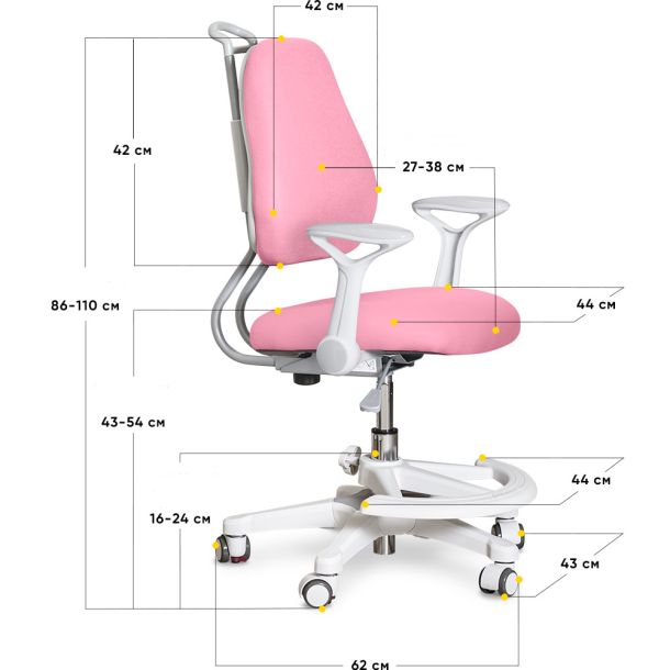 Детское кресло ErgoKids Mio Ergo Y-507 Розовый, Белый (111011665) с доставкой