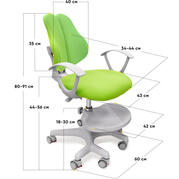 Дитяче крісло Evo-Kids Mio-2 Y-408 Зелений, Білий (111469991) с доставкой