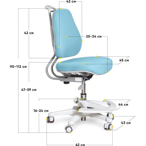 Дитяче крісло Evo-Kids Mio Ergo Y-507 Lite Блакитний, Білий (111469982) с доставкой