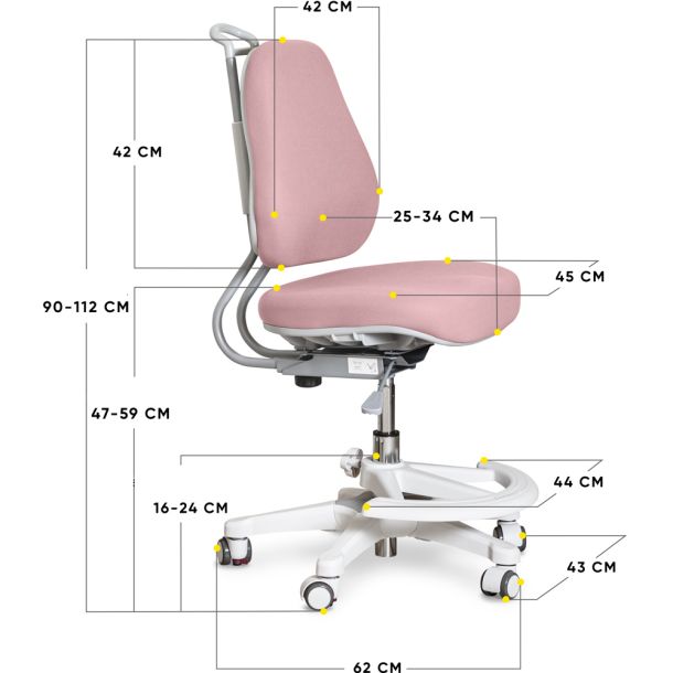 Дитяче крісло Evo-Kids Mio Ergo Y-507 Lite Темно-рожевий, Білий (111485413) с доставкой