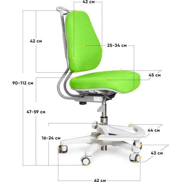 Детское кресло Evo-Kids Mio Ergo Y-507 Lite Зеленый, Белый (111469983) с доставкой