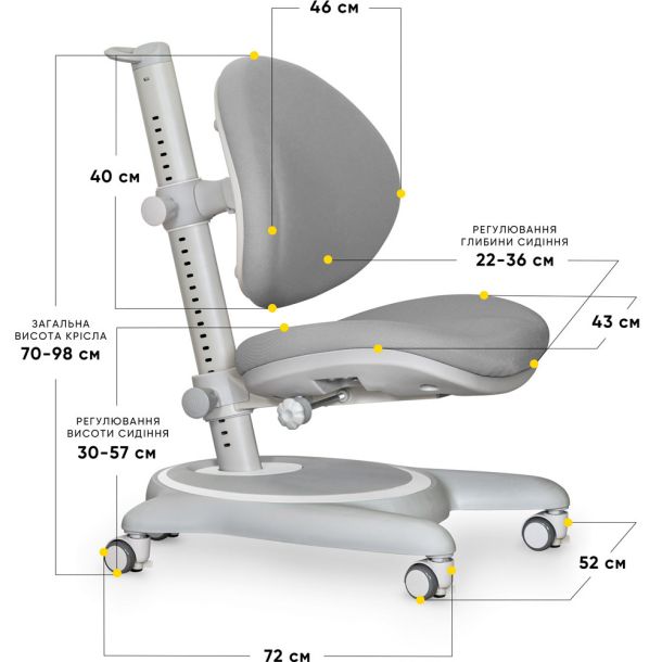 Дитяче крісло Mealux Ortoback Y-508 Сірий, Сірий (111469931) с доставкой