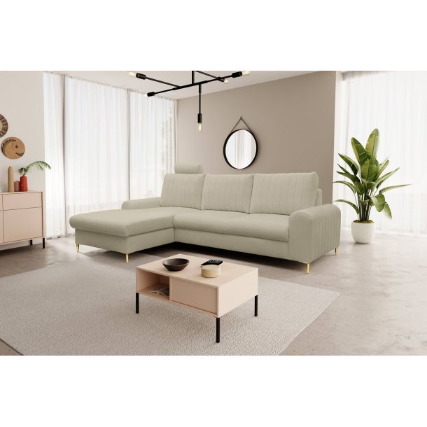 Диван кутовий розкладний MONACO Left Loft-02-Beige, Золотий (1321486013) с доставкой