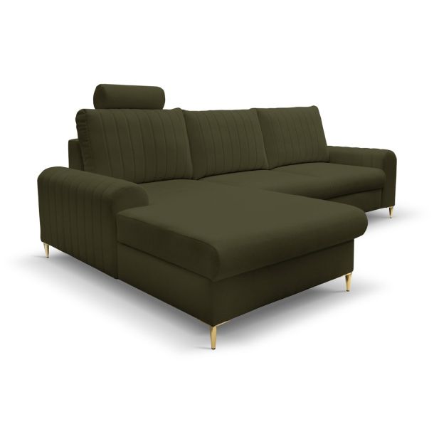 Диван кутовий розкладний MONACO Left Loft-10-Olive, Золотий (1321486021) цена