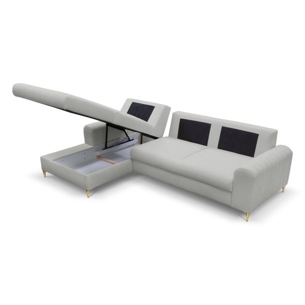 Диван кутовий розкладний MONACO Left Loft-18-Silver, Золотий (1321486029) kupistul