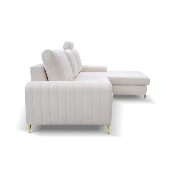 Диван угловой раскладной MONACO Right Loft-01-Cream, Золотой (1321486084) купить