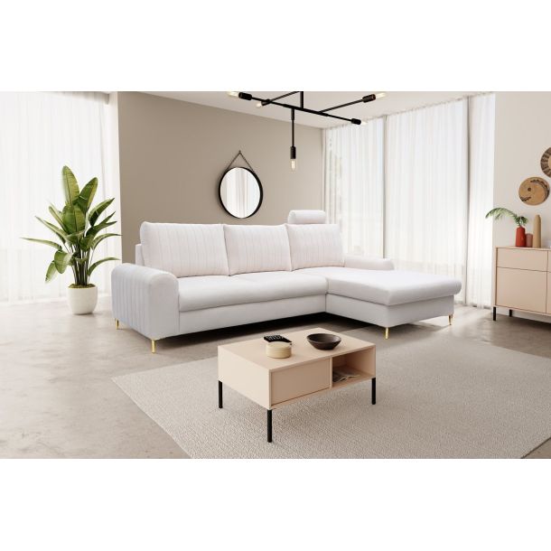 Диван угловой раскладной MONACO Right Loft-01-Cream, Золотой (1321486084) с доставкой
