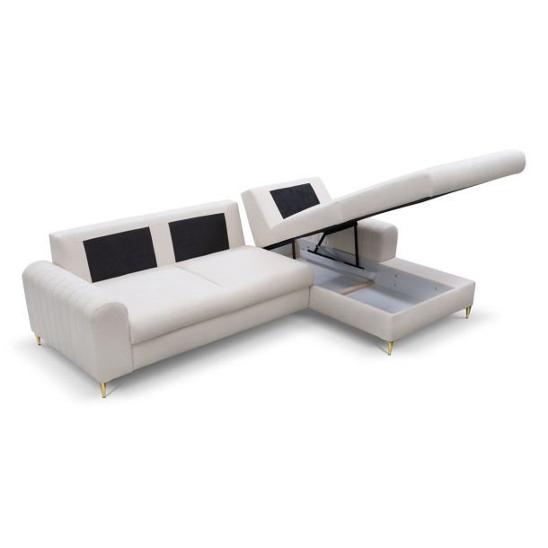 Диван угловой раскладной MONACO Right Loft-01-Cream, Золотой (1321486084) kupistul