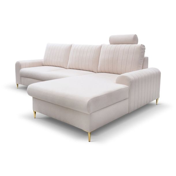 Диван угловой раскладной MONACO Right Loft-01-Cream, Золотой (1321486084) цена