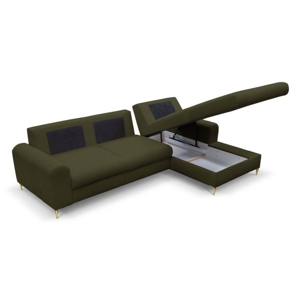 Диван кутовий розкладний MONACO Right Loft-10-Olive, Золотий (1321486069) kupistul
