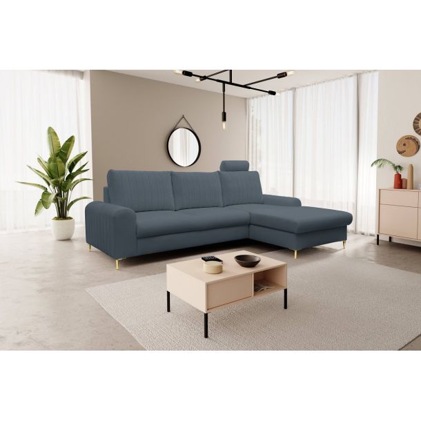 Диван угловой раскладной MONACO Right Loft-14-Denim, Золотой (1321486073) с доставкой