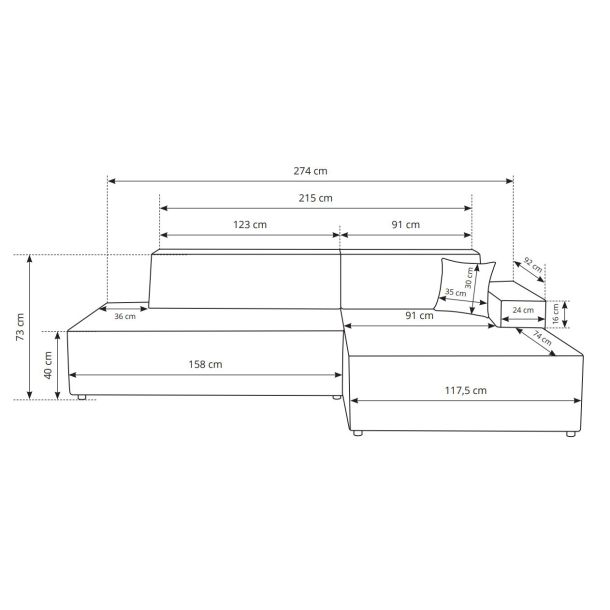 Диван угловой раскладной TILIA Right Dunbar-35 (1321486946) в Киеве
