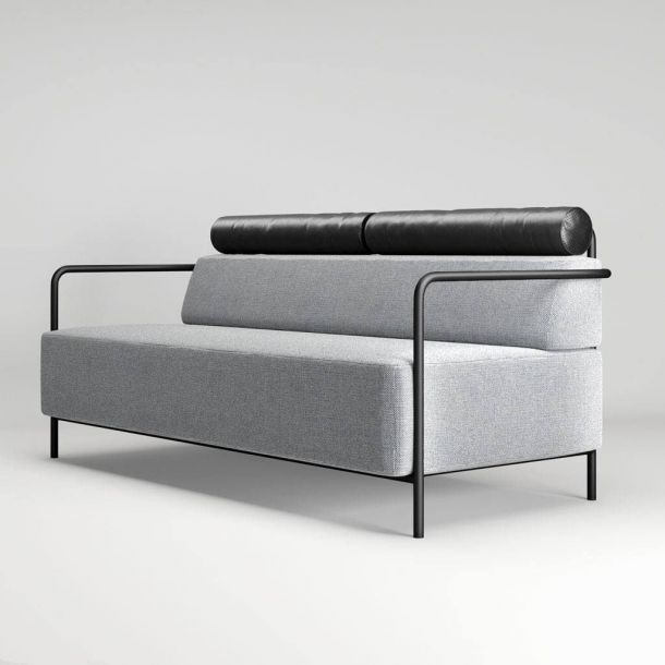 Диван Weekend Leather Austin 18 Grey, Экокожа Черный, Черный 9005 (601017341) kupistul