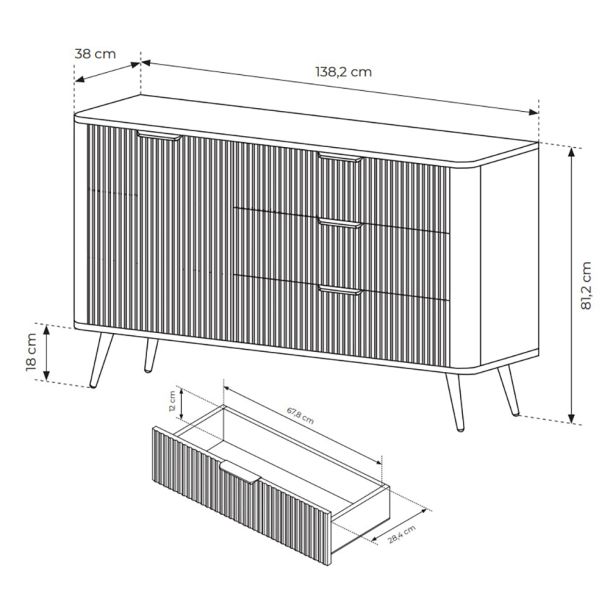Комод Lante 1D3S/138 Белый, Золотой (1321488066) дешево