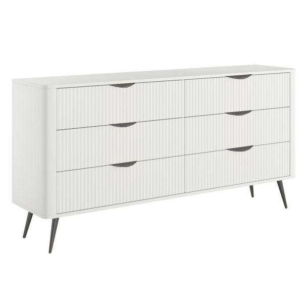 Комод Lante 6S/163 Белый, Черный (1321488069) в интернет-магазине