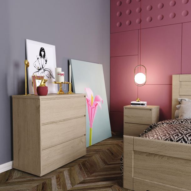 Комод Light 3 ДСП Дуб Сонома (93515587) с доставкой