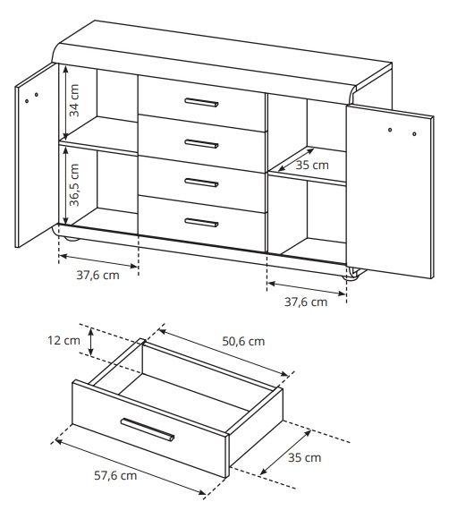 Комод Link 2D4S/140 Дуб Сонома (1321470518) в Киеве