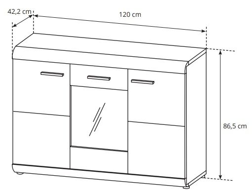Комод Link 3D/120 Дуб Сонома (1321470517) в Украине