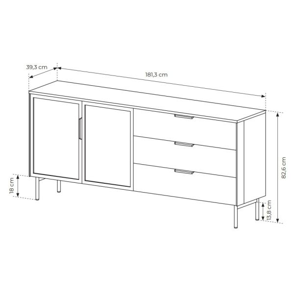 Комод Lumi 2D3S/181 з підсвічуванням Дуб дунін (1321485393) купить